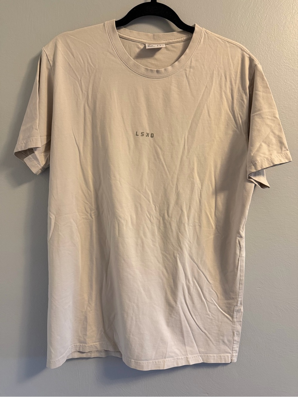 LSKD Men's Crew Neck T-Shirt in Light Beige